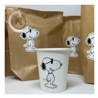 Pack com 10 Copos de Papel Personalizados Tema Snoopy ? Exclusivo Manga Limão