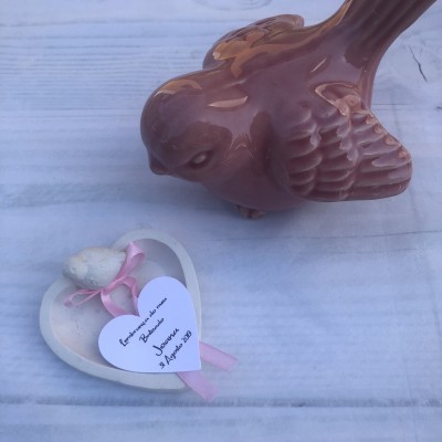 Prato Coração com Passarinho