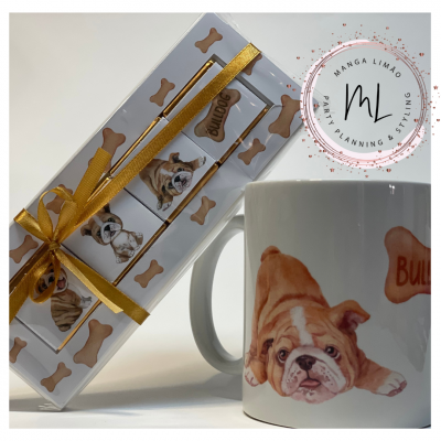Pack Caneca Bulldog Inglês + Caixa de 4 Napolitanas