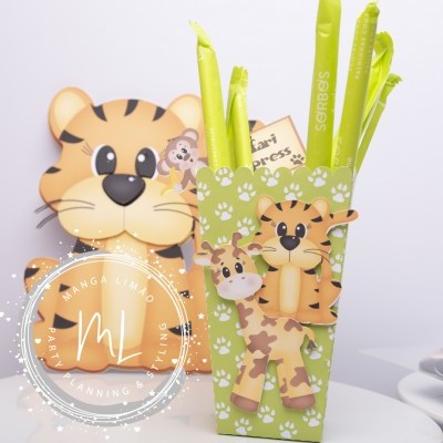 Copo Pipocas Festa Safari / Selva Pack 8 unidades