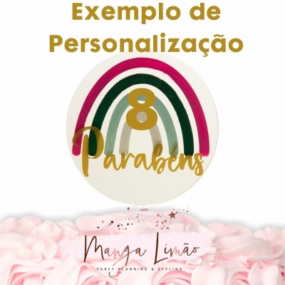 Topo de bolo Arco Iris