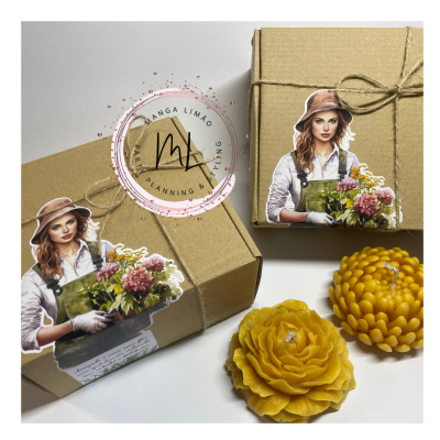 Velas Artesanais em Forma de Flor com Aroma de Limão - Exclusivas e Personalizáveis