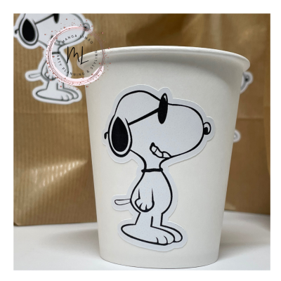 Pack com 10 Copos de Papel Personalizados Tema Snoopy ? Exclusivo Manga Limão