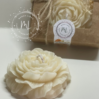 Vela Peónia Branca aroma a Alfazema