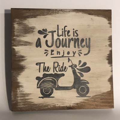 Placa madeira pintada