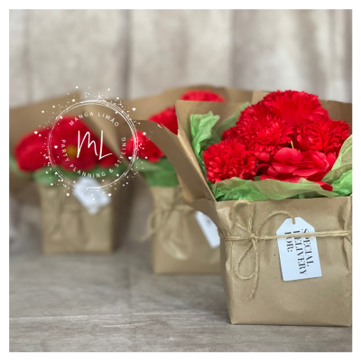 Bouquet de flores de sabão - Vermelho