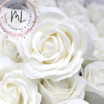 Botão de rosa em sabão Grande ( branco )