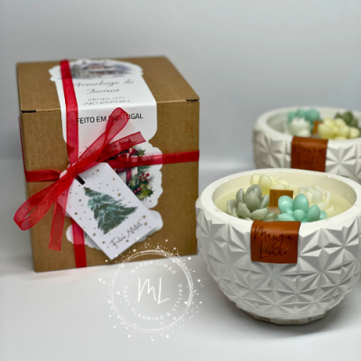 Vaso com Velas em Tons Pastel - Aroma único Aconchego de Inverno