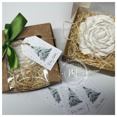 Flor Peónia em Gesso Perfumado com Fragrância Recarregável | Ambientador Decorativo Elegante