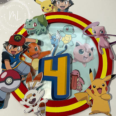 Topo bolo Pokémon personalizável