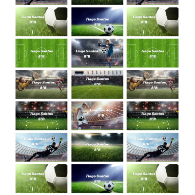 Etiquetas Escolares Futebol Personalizadas