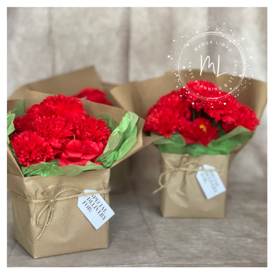 Bouquet de flores de sabão - Vermelho