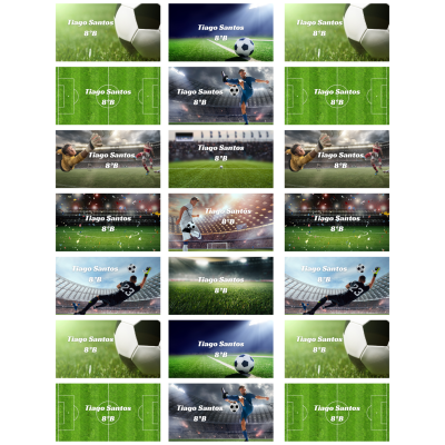 Etiquetas Escolares Futebol Personalizadas