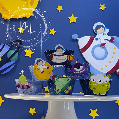 Cintas Cupcake Astronauta pack 6