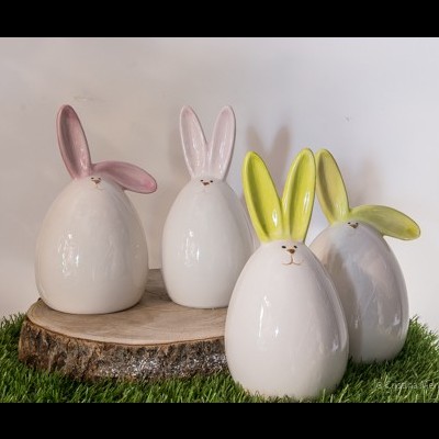 Conjunto Coelhos de Ceramica