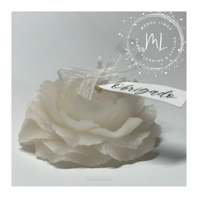 Vela Flor Decorativa com Tag