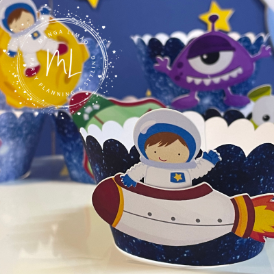 Cintas Cupcake Astronauta pack 6