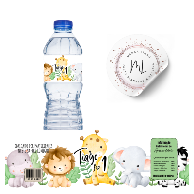 Rótulos Digitais Personalizados para Garrafas de Água Rótulos Digitais Personalizados para Garrafas de Água