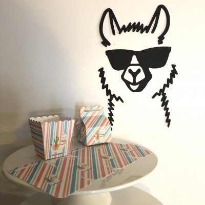 Caixa e Copo para pipocas  Festa tema Lhama