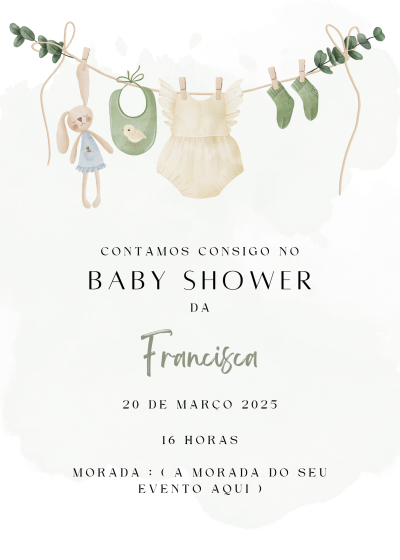 Convite digital para Baby Shower