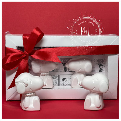 Caixa com 2 Peças em Gesso Perfumado Snoopy Menina e Menino – Aromatizador Decorativo Original