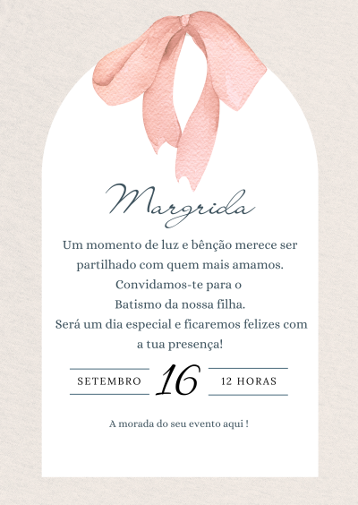 Convite digital Batismo