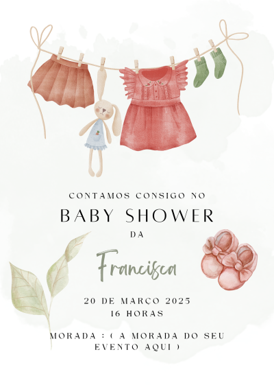Convite digital para Baby Shower