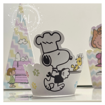 Cinta cupcake Snoopy Cozinheiro 6 unidades
