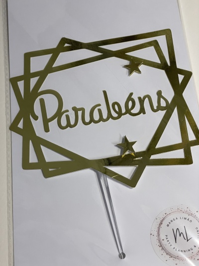 Topo de Bolo Parabéns