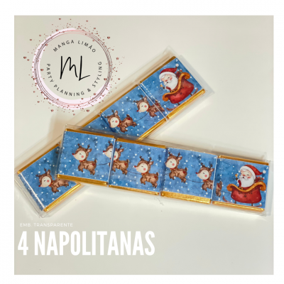 Embalagem transparente com 4 Napolitanas de Chocolate Embalagem transparente com 4 Napolitanas de Chocolate