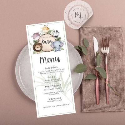 Menus Digitais Personalizados para Festa Infantil Menus Digitais Personalizados para Festa Infantil