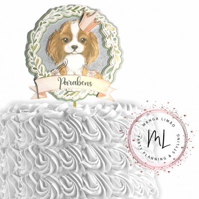 Topo de Bolo Cavalier King Charles