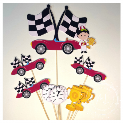 Kit Topos de Bolo Carro corrida