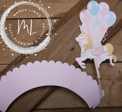 Cintas Cupcake Carrossel Pack 6 unidades