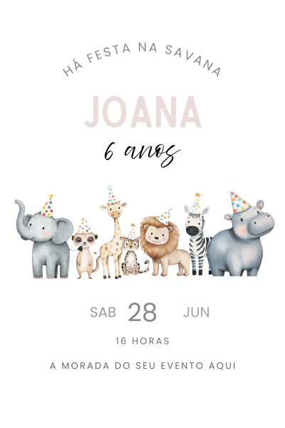 Convite digital 2 a 10 anos