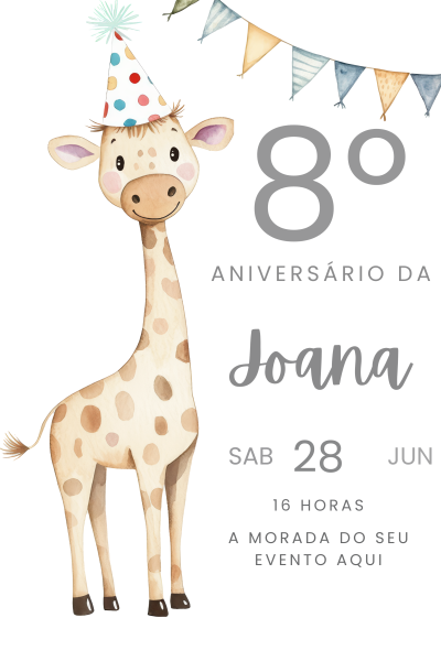Convite digital 2 a 10 anos