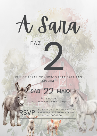 Convite digital 2 a 10 anos