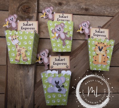 Copo Pipocas Festa Safari / Selva Pack 8 unidades