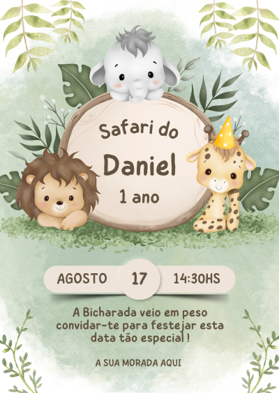 Convite digital para Primeiro Aniversário