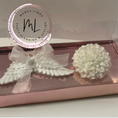 Pack Oferta Asas em gesso perfumado e flor de sabão Pack Oferta Asas em gesso perfumado e flor de sabão
