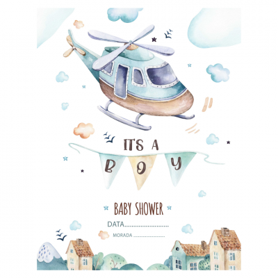 Convite Baby Shower avião