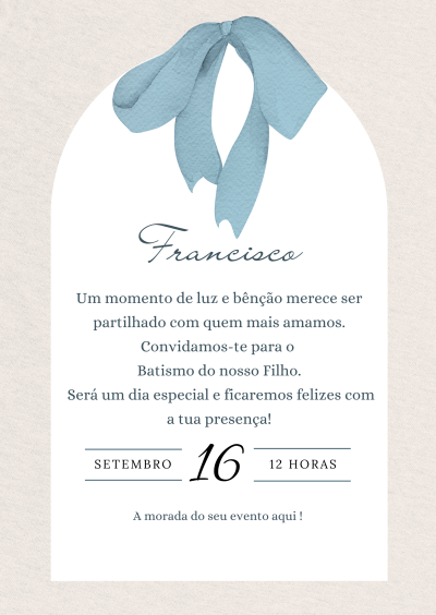 Convite digital Batismo