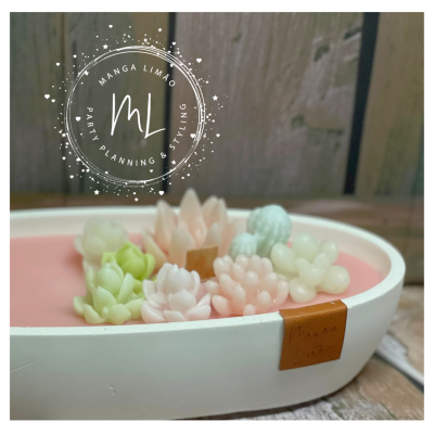 Vela artesanal em taça oval