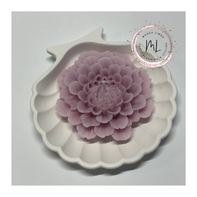 Vela em concha de gesso Vela em concha de gesso