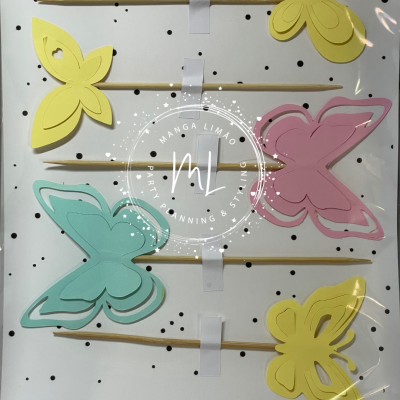 Topos de Bolo Borboletas sortidas