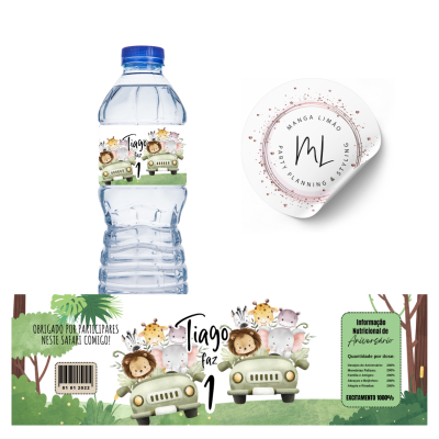 Rótulos Digitais Personalizados para Garrafas de Água Rótulos Digitais Personalizados para Garrafas de Água