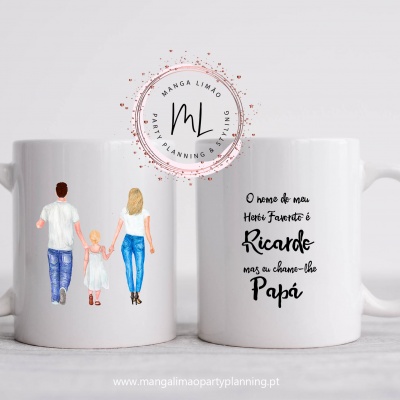 Caneca Pai/Familia Personalizada