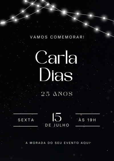 Convite Festa Aniversário Adulto