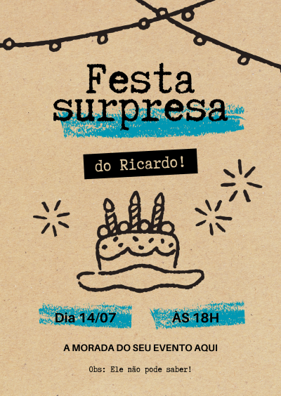 Convite Festa Aniversário Adulto