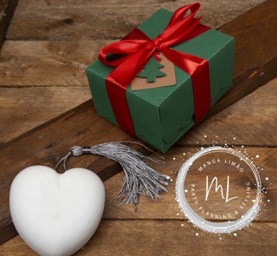 Coração em gesso perfumado com borla Coração em gesso perfumado com borla
